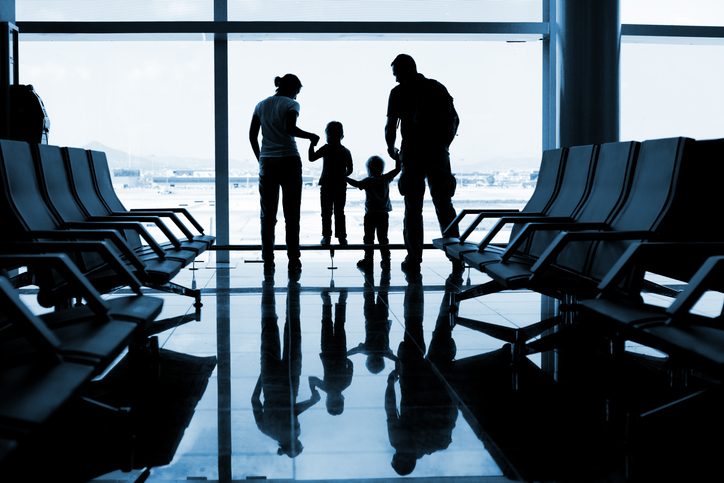 family at the airport